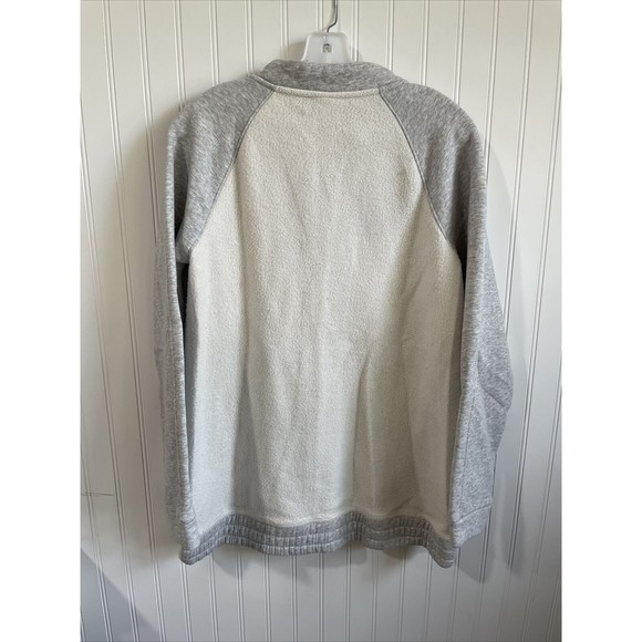 A New Day Jacket Womens Large Fleece White Gray Full Zip Closure Rose Gold Zip - Picture 2 of 9